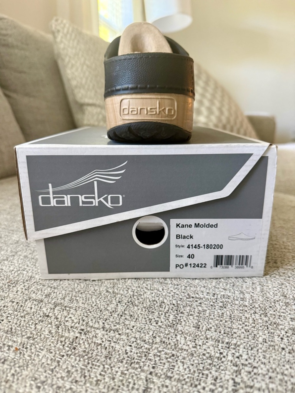 *NEW* Dansko Kane Black Mule with Tan Molded Sole